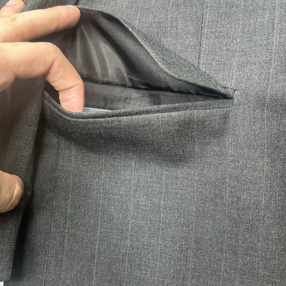 Vintage Burberrys Patrick James Charcoal Pinstripe Wool Suit Jacket Blazer 42L - Picture 4 of 16